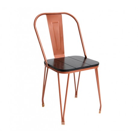 SILLA EN ACERO / BADER ASIENTO MADERA