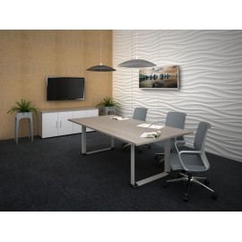 MESA DE JUNTAS / TECH SQ SILVER DE 2.40 X 1.20