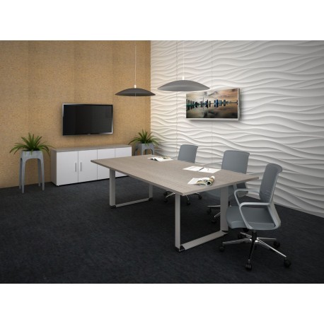 MESA DE JUNTAS / TECH SQ SILVER DE 2.40 X 1.20