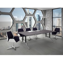 MESA DE JUNTAS / MESA DE JUNTAS TECH BLACK CHROME DE 2.40 x 1.20
