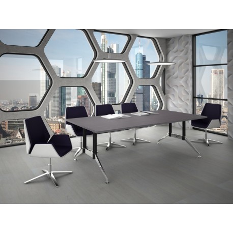 MESA DE JUNTAS / MESA DE JUNTAS TECH BLACK CHROME DE 2.40 x 1.20