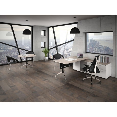 ESCRITORIO / ESCRITORIO EJECUTIVO TECH BLACK CON CREDENZA LATERAL