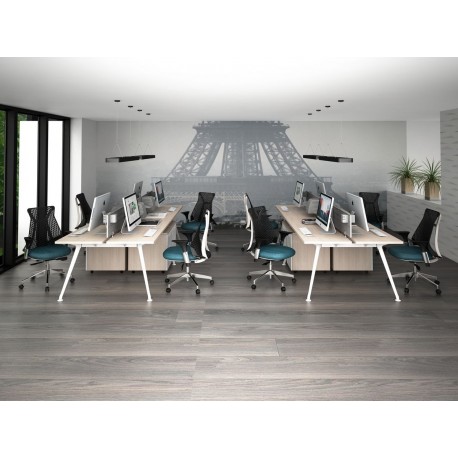 BENCH 4 USUARIOS / ESTACION TECH Z CHROME O Z WHITE BENCH 4 PERSONAS
